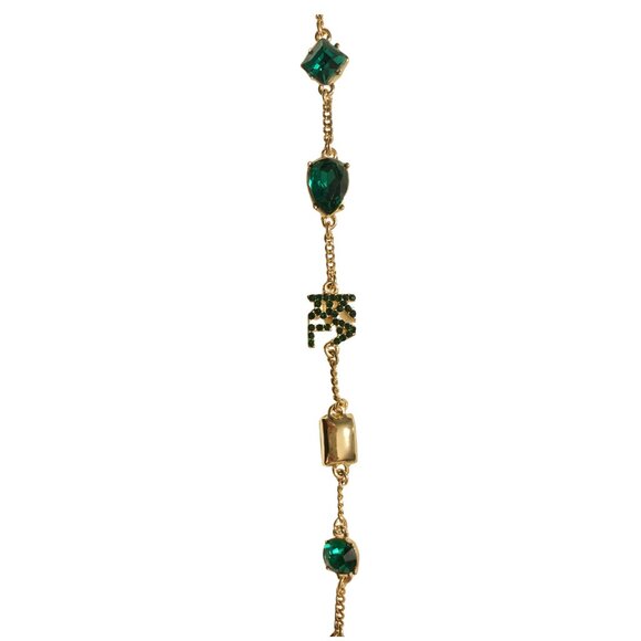 Karl Lagerfeld Paris Pave Emerald Green Crystals Gold Bracelet - Picture 3 of 4